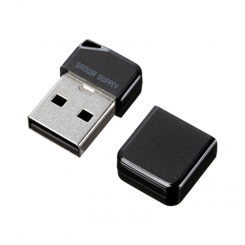USB������ �����^ 32GB USB2.0 �L���b�v�� USB A�ڑ� �X�g���b�v�z�[���t�� ������Ή� �~�j�T�C�Y �u���b�N