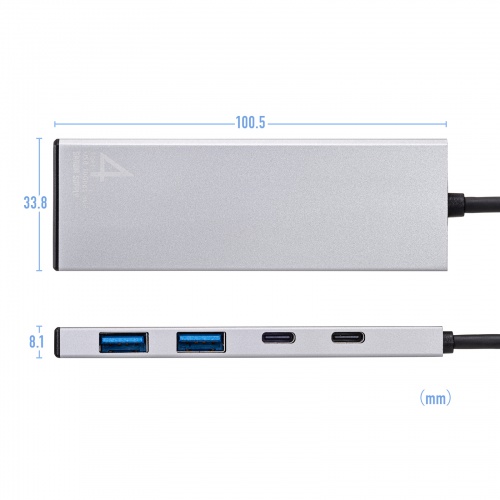 USB TypeC 4|[gnu A~2 C~2 P[ǔ^ USB3.2Gen2Ή 10GbpsΉ A~M Windows Mac iPad Chromebook Ή USB-10TC14SV