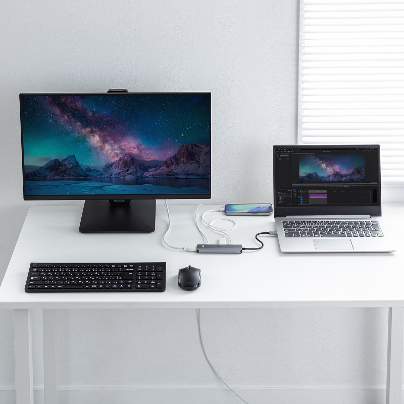 USB Type-C �n�u HDMI 8K30Hz 4K120Hz�Ή� 5in1 USB 10Gbps PD100W���� PD85W���d �ڑ������鉻 �V���o�[