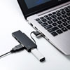 USBハブ(USB2.0・4ポート・コンパクト・ブラック)
