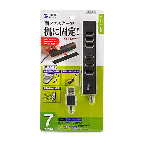 USBnu USB A 7|[g USB2.0 Zt oXp[p ʃt@Xi[ Œ 1m ubN USB-2H701BKN