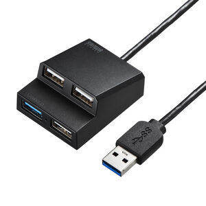 USBnu USB A 4|[g USB3.2 Gen1 oXp[ ʃt@Xi[ Œ 50cm ubN