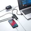 USBハブ(USB3.1Gen1・USB3.0・急速充電・セルフパワー・4ポート・ブラック)
