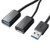 USBnu USB A 4|[g USB3.2 Gen1 USB2.0 R{nu  USB3.1 USB3.0 P[u 50cm ubN USB-3H436BK