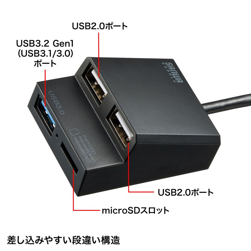 AEgbgFUSB3.2Gen1+USB2.0R{nu@J[h[_[t ZUSB-3HC315BKN