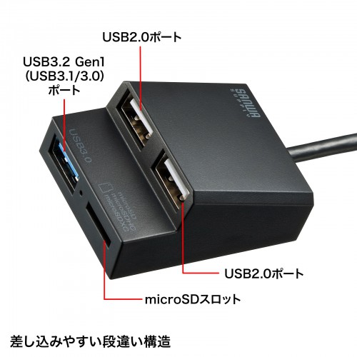 USB3.2Gen1+USB2.0R{nu@J[h[_[t USB-3HC315BKN