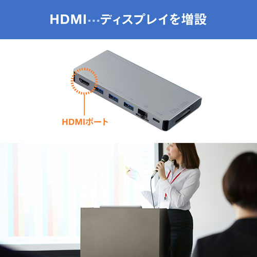 USB Type-C ドッキングハブ（HDMI・LANポート・カードリーダー搭載