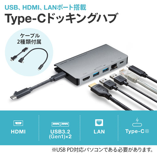 USB Type-C ドッキングハブ（HDMI・LANポート搭載）｜サンプル無料貸出