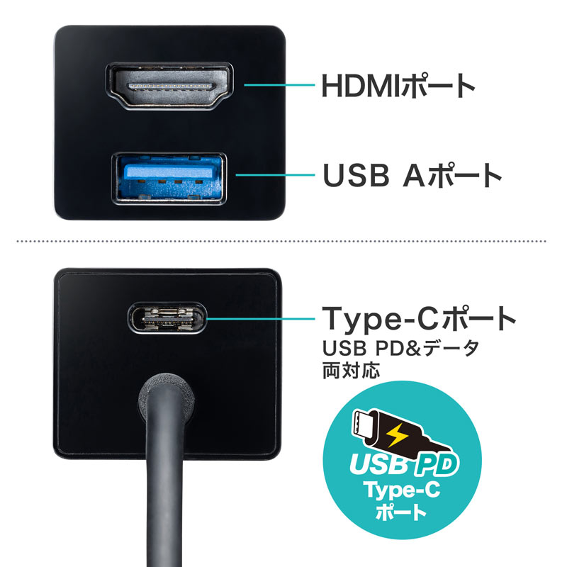 USB Type-Cnut HDMIϊA_v^ USB-3TCH35BK