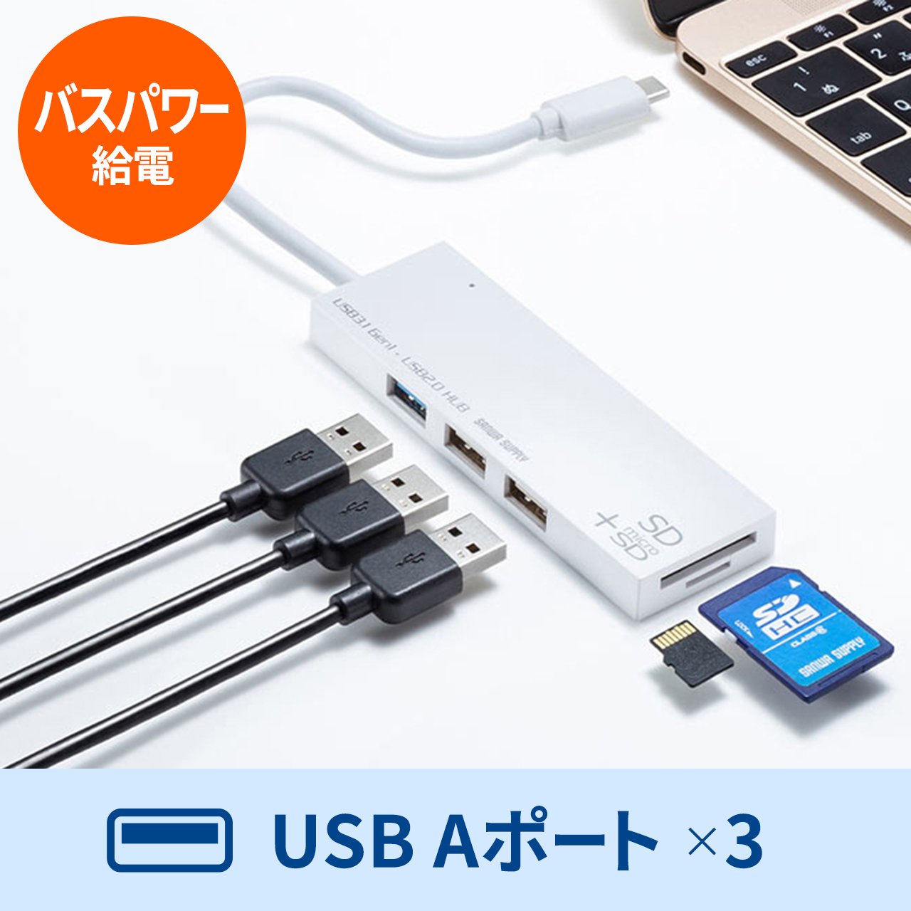 USB Type CR{nu iJ[h[_[tE3|[gEzCg) USB-3TCHC16W