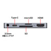 USB Type-C ドッキングステーション iPad Pro専用 PD/60W対応 4K対応 5in1 HDMI Type-C SD/microSDカード イヤホンジャック テレワーク 在宅勤務