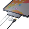 USB Type-C変換アダプタ iPad Pro/Air(第5世代)対応 PD/60W 4K対応 4in1 HDMI Type-C USB3.0 3.5mmイヤホンジャック テレワーク 在宅勤務