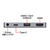 USB Type-C変換アダプタ iPad Pro/Air(第5世代)対応 PD/60W 4K対応 4in1 HDMI Type-C USB3.0 3.5mmイヤホンジャック テレワーク 在宅勤務