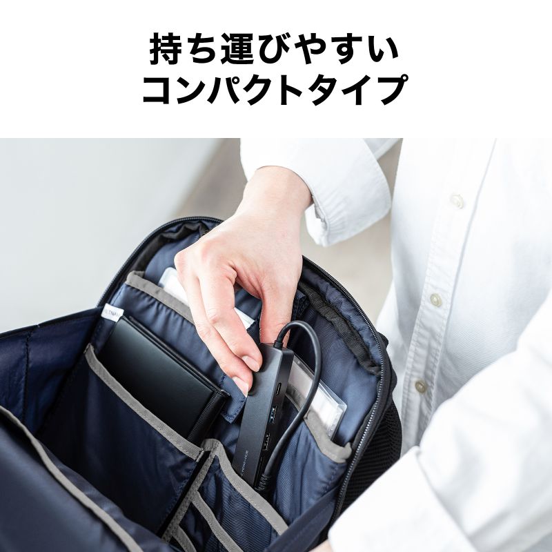 USB-C �n�u 6-in-1 HDMI 4K30Hz �f���o�� USB-C�|�[�g���� USB 5Gbps USB-A�|�[�g���� �J�[�h���[�_�[ �u���b�N