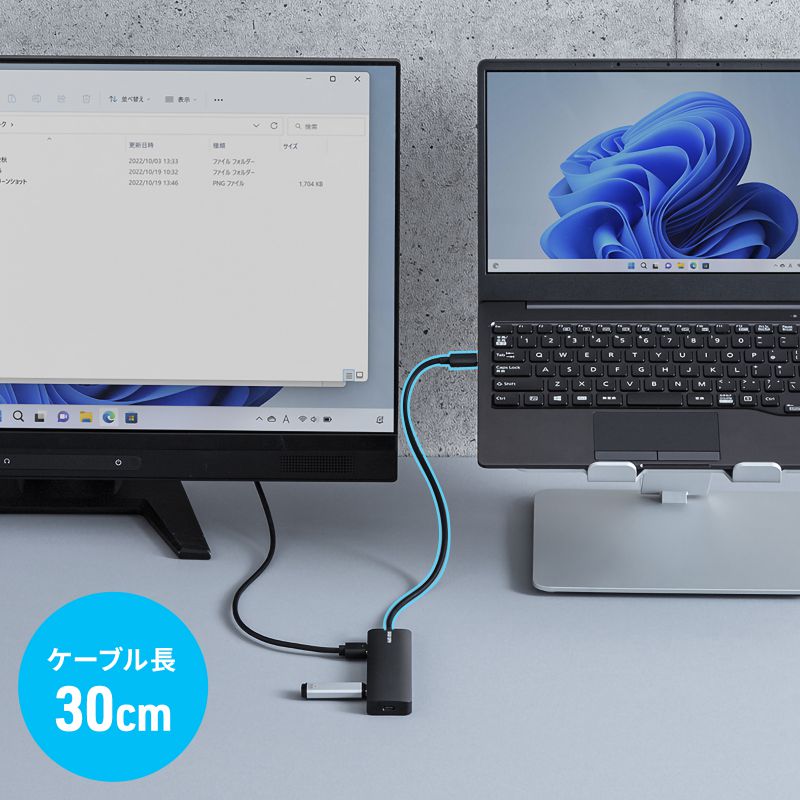 hbLOXe[V Type-C ڑ 5 in 1 HDMI2 2ʏo 4K/60HzΉ PD100W X RpNgUSB A 2 P[u30cm USB-5TCHHPS22BK