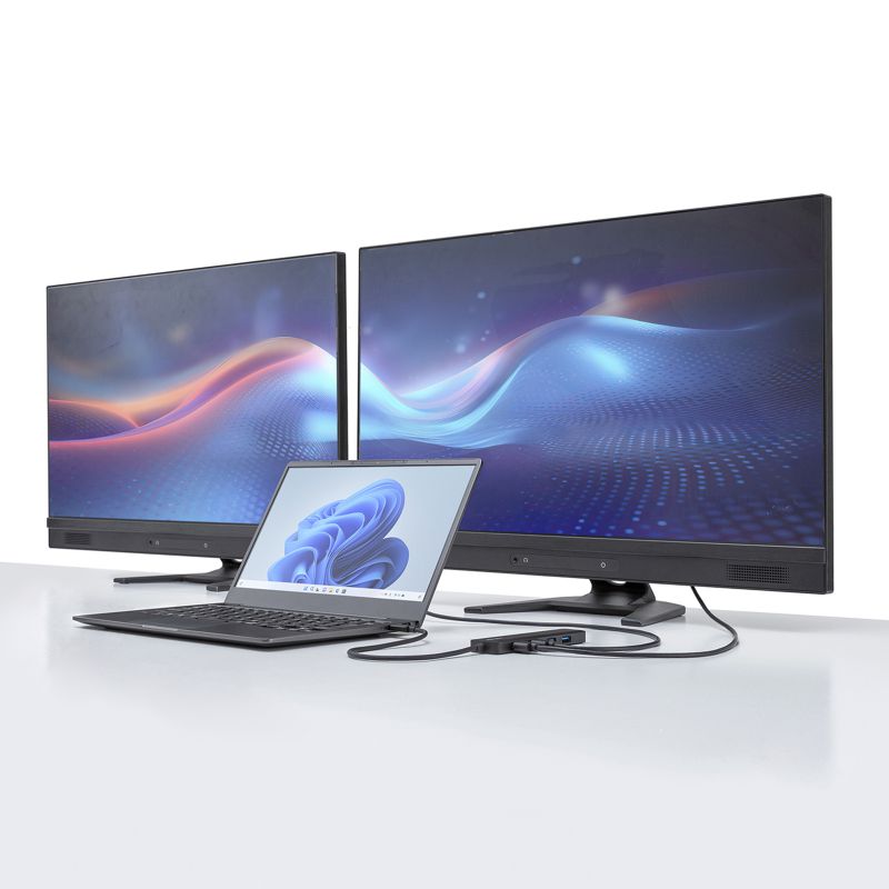 hbLOXe[V Type-C ڑ 5 in 1 HDMI2 2ʏo 4K/60HzΉ PD100W X RpNgUSB A 2 P[u30cm USB-5TCHHPS22BK