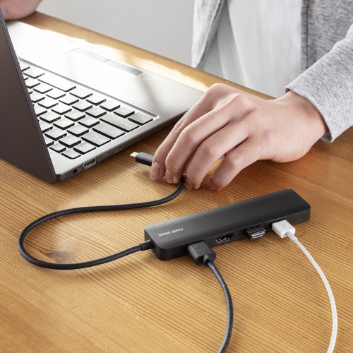 hbLOXe[V Type-C ڑ 5 in 1 HDMI2 2ʏo 4K/60HzΉ PD100W X RpNgUSB A 2 P[u30cm USB-5TCHHPS22BK