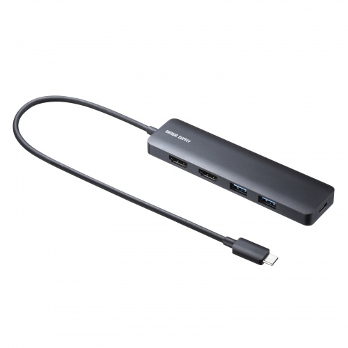 ドッキングステーション Type-C 接続 5 in 1 HDMI2つ 2画面出力