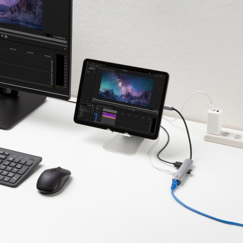 USB-C �n�u �X���� HDMI�f���o�� USB A�~1 USB-C�~1 LAN PD100W�Ή� ���M�\�� 15cm