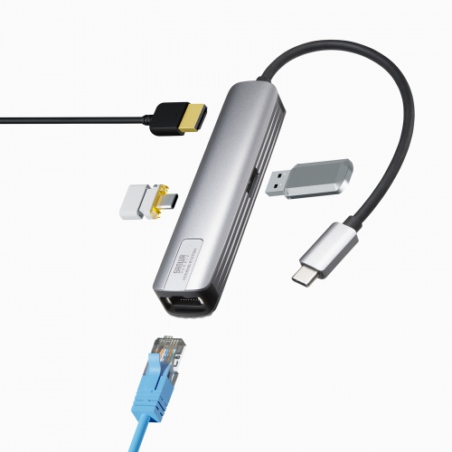 USB-C �n�u �X���� HDMI�f���o�� USB A�~1 USB-C�~1 LAN PD100W�Ή� ���M�\�� 15cm