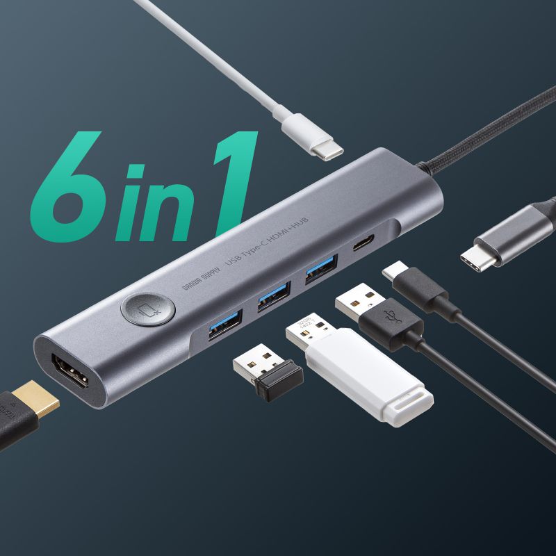 hbLOXe[V USB Type-C ON/OFFXCb`t HDMI 4K/60Hz USB PD100WΉ USB 5Gbps P[ǔ^ oC ^ USB-5TCHP18GM