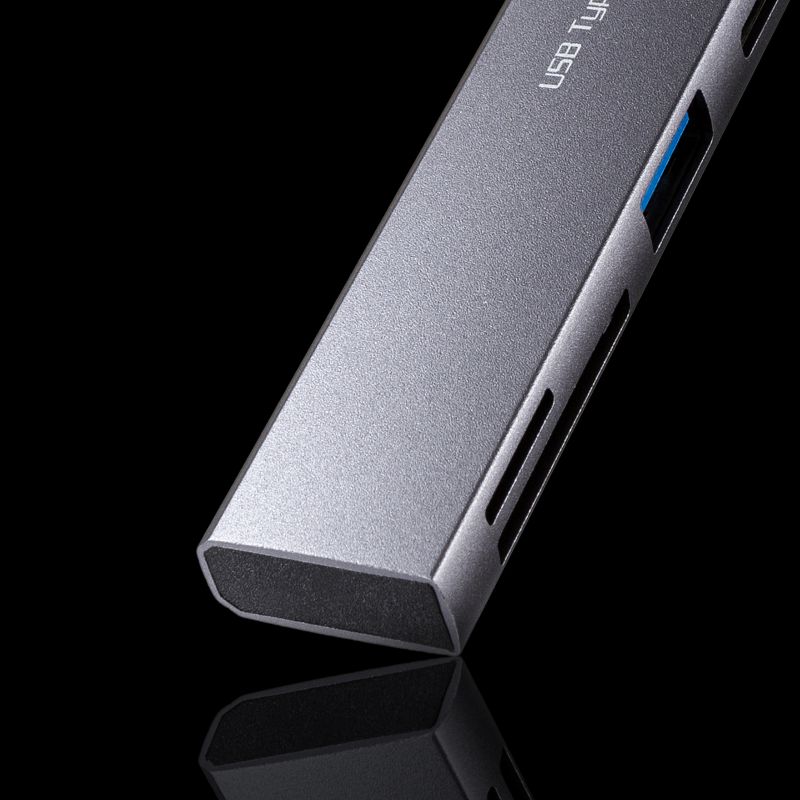 USB�n�u USB-C�ڑ� 5-in-1 ���^ �X���� �J�[�h���[�_�[�t�� USB 5Gbps Type-C PD100W �P�[�u��10cm USB-A/USB-C�~1