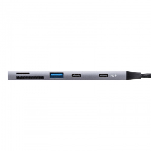 USB�n�u USB-C�ڑ� 5-in-1 ���^ �X���� �J�[�h���[�_�[�t�� USB 5Gbps Type-C PD100W �P�[�u��10cm USB-A/USB-C�~1