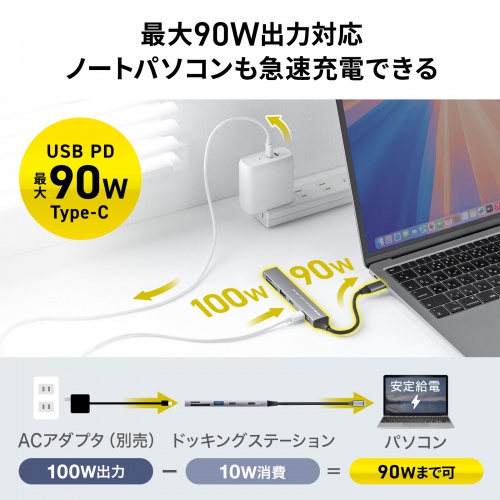 USB�n�u USB-C�ڑ� 5-in-1 ���^ �X���� �J�[�h���[�_�[�t�� USB 5Gbps Type-C PD100W �P�[�u��10cm USB-A/USB-C�~1