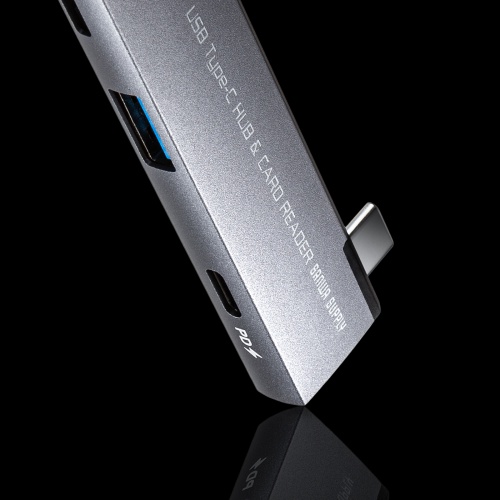 USB�n�u USB-C�ڑ� 4-in-1 ���}�� ���^ �X���� �J�[�h���[�_�[�t�� USB 5Gbps Type-C USB-A PD100W �R���p�N�g