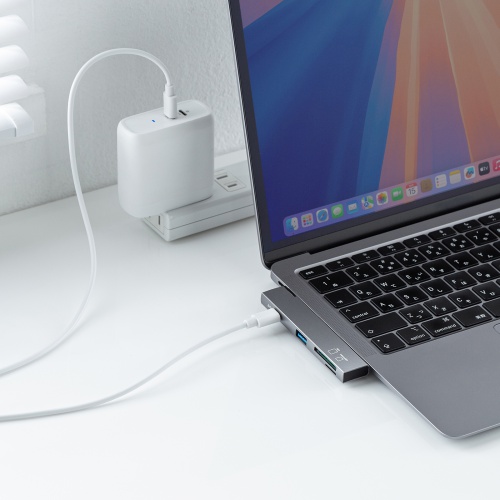 USB�n�u USB-C�ڑ� 4-in-1 ���}�� ���^ �X���� �J�[�h���[�_�[�t�� USB 5Gbps Type-C USB-A PD100W �R���p�N�g