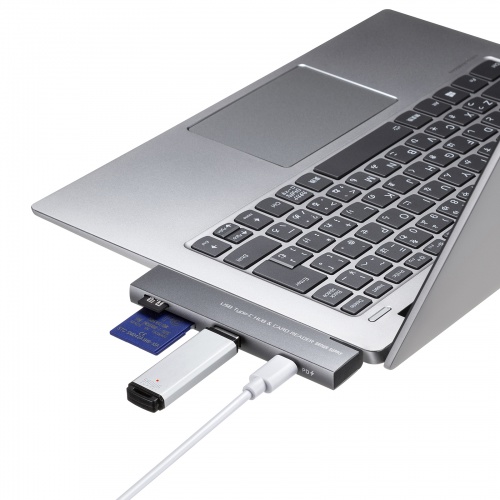 USB�n�u USB-C�ڑ� 4-in-1 ���}�� ���^ �X���� �J�[�h���[�_�[�t�� USB 5Gbps Type-C USB-A PD100W �R���p�N�g