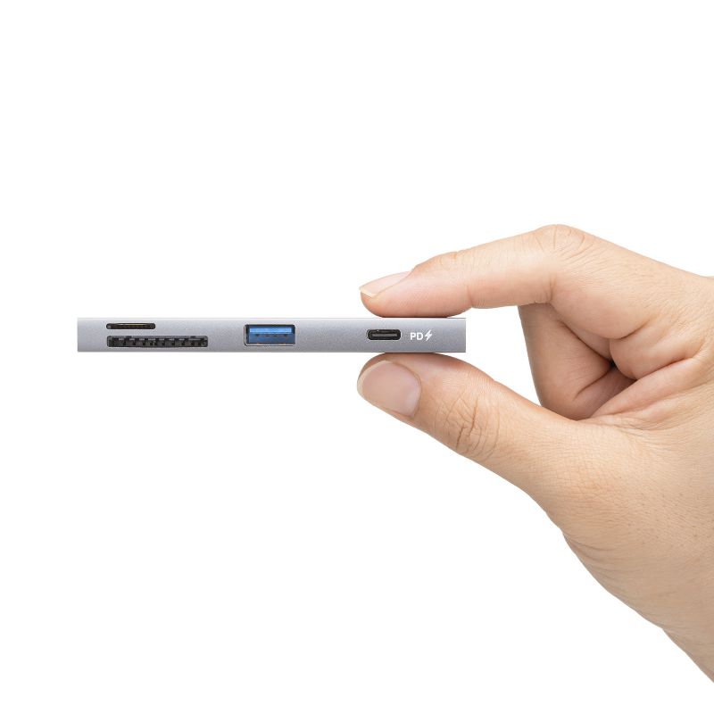 USB�n�u USB-C�ڑ� 4-in-1 ���}�� ���^ �X���� �J�[�h���[�_�[�t�� USB 5Gbps Type-C USB-A PD100W �R���p�N�g