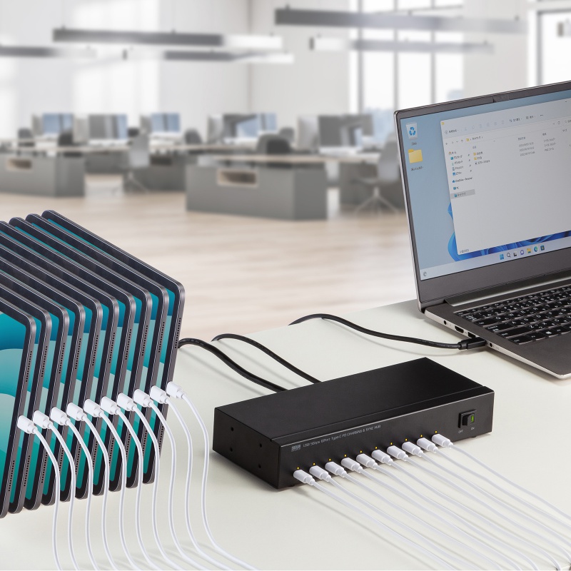 Type-C 10�|�[�g�n�u USB 5Gbps iPad�E�^�u���b�g 10�䓯���[�d/���� �Z���t�p���[ USB PD 27W �f�C�W�[�`�F�[���\ �w�Z�E�@�l����