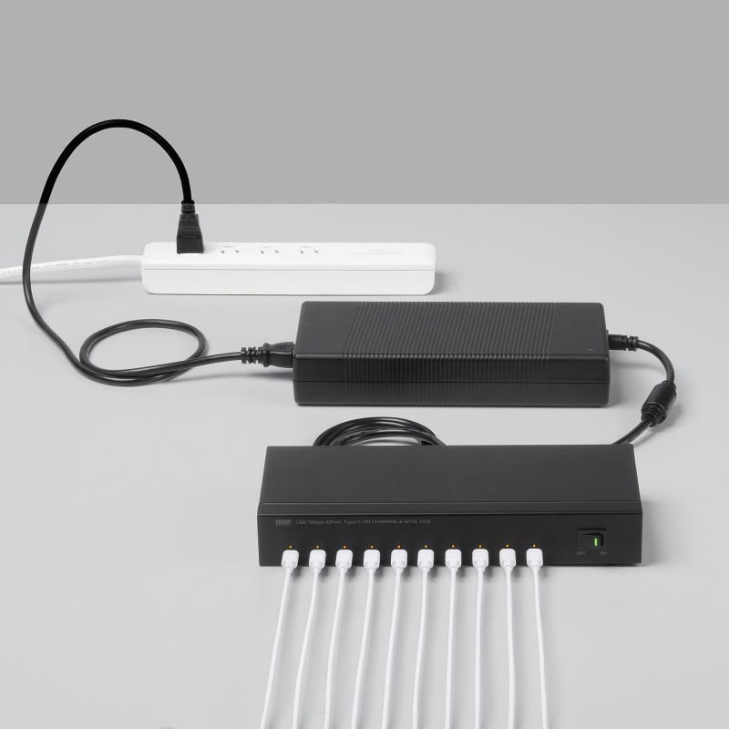 Type-C 10�|�[�g�n�u USB 5Gbps iPad�E�^�u���b�g 10�䓯���[�d/���� �Z���t�p���[ USB PD 27W �f�C�W�[�`�F�[���\ �w�Z�E�@�l����