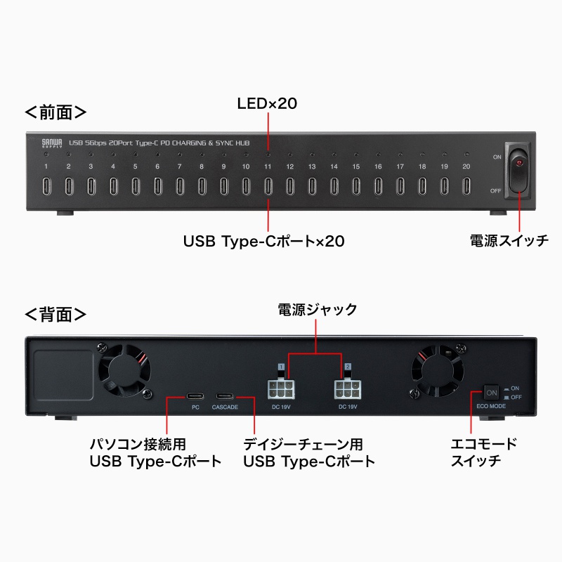 Type-C 20�|�[�g�n�u USB 5Gbps iPad�E�^�u���b�g 10�䓯���[�d/���� �Z���t�p���[ USB PD 27W �f�C�W�[�`�F�[���\ �w�Z�E�@�l����
