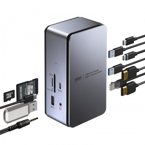 USB Type-ChbLOXe[V HDMI~2ʏo͑Ή 11in1 cu 4K 60Hz HDMI DisplayPort LAN RJ-45 USB-CVDK12