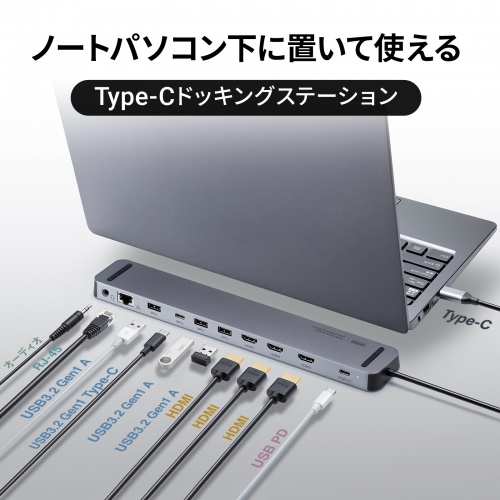 USB Type-Cドッキングステーション（HDMI×3画面出力対応） USB-CVDK13