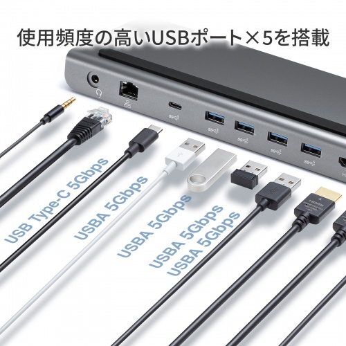 USB Type-ChbLOXe[V 4KΉ HDMI~2ʏo Type-A|[g~4 Type-C|[g~1 USB-CVDK14