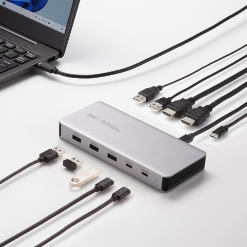 hbLOXe[V 2 4K 10-in-1 USB-Cڑ PD100W[d HDMI~2 USB-A~5 USB-C~2 u^ Vo[