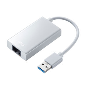 USB3.2-LAN変換アダプタ（USBハブポート付・ホワイト）