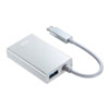 USB3.2 TypeC-LAN変換アダプタ（USBハブポート付・ホワイト）