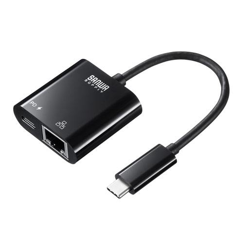 USB3.2 TypeC-LAN変換アダプタ（PD対応・ブラック） USB-CVLAN7BK