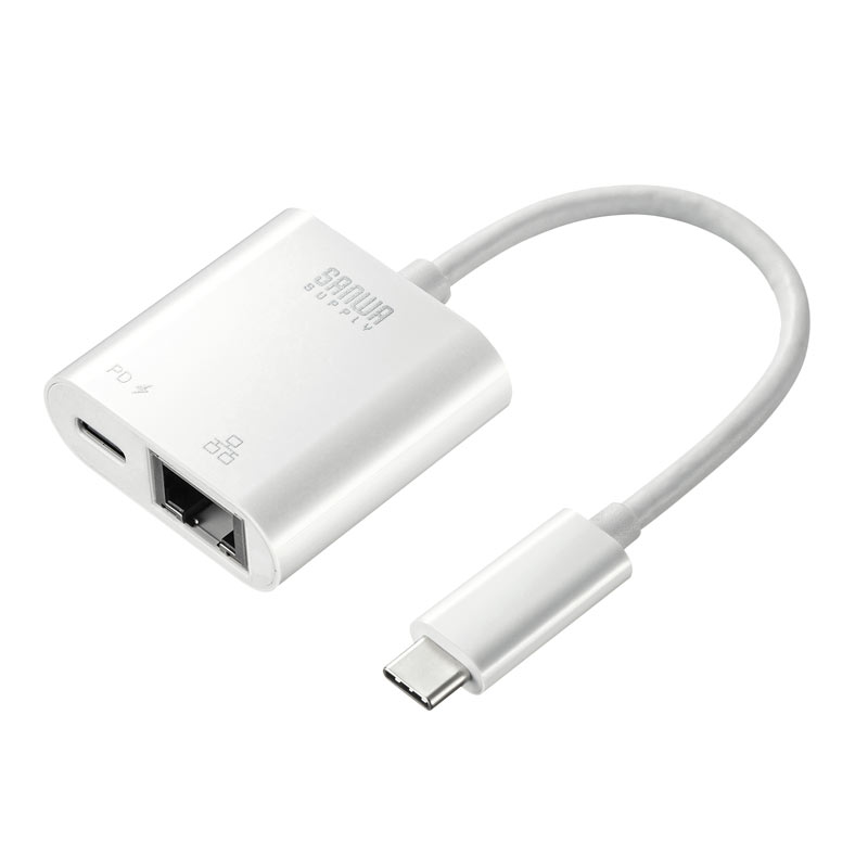 USB3.2 TypeC-LAN変換アダプタ(PD対応・ホワイト) USB-CVLAN7Wの通販ならサンワダイレクト