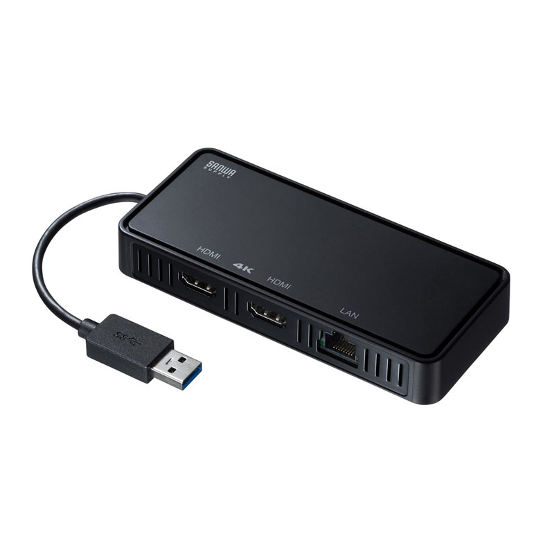 USB3.1-HDMIディスプレイアダプタ(4K対応・ 2出力・LAN-ポート付き 