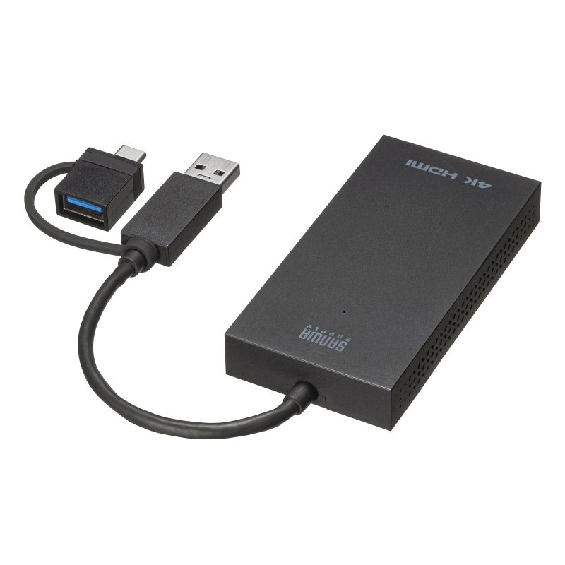 USB A/Type-C両対応 HDMIディスプレイアダプタ 4K/30Hz対応｜サンプル無料貸出対応 USB-CVU3HD4 |サンワダイレクト