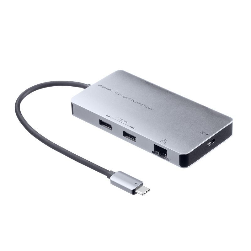 ドッキングステーション USB-C HDMI 4K L型アダプタ USB PD100W スマートPD対応 USB 5Gbps ケーブル長20cm  モバイルドッキングステーション の販売商品 | 通販ならサンワダイレクト