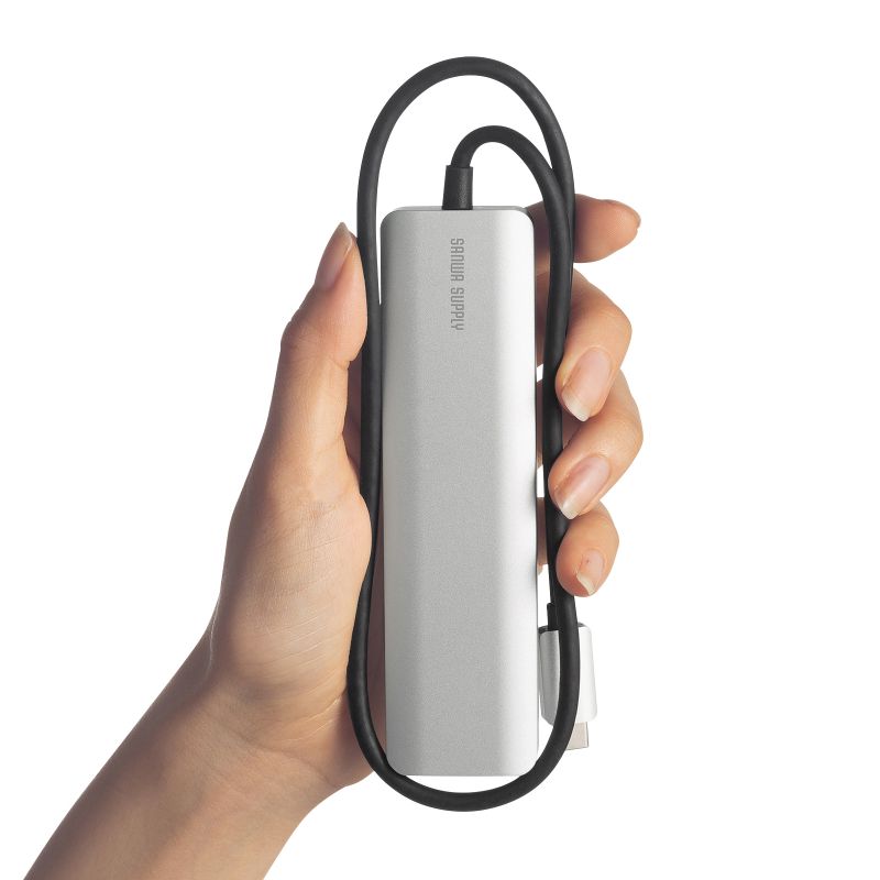 hbLOXe[V Type-C ڑ 6in1 HDMI 1 4K/120Hz 8K/30Hz PD100W X RpNgUSB A 2 LAN LϊA_v^ P[u50cm USB-DKM9S