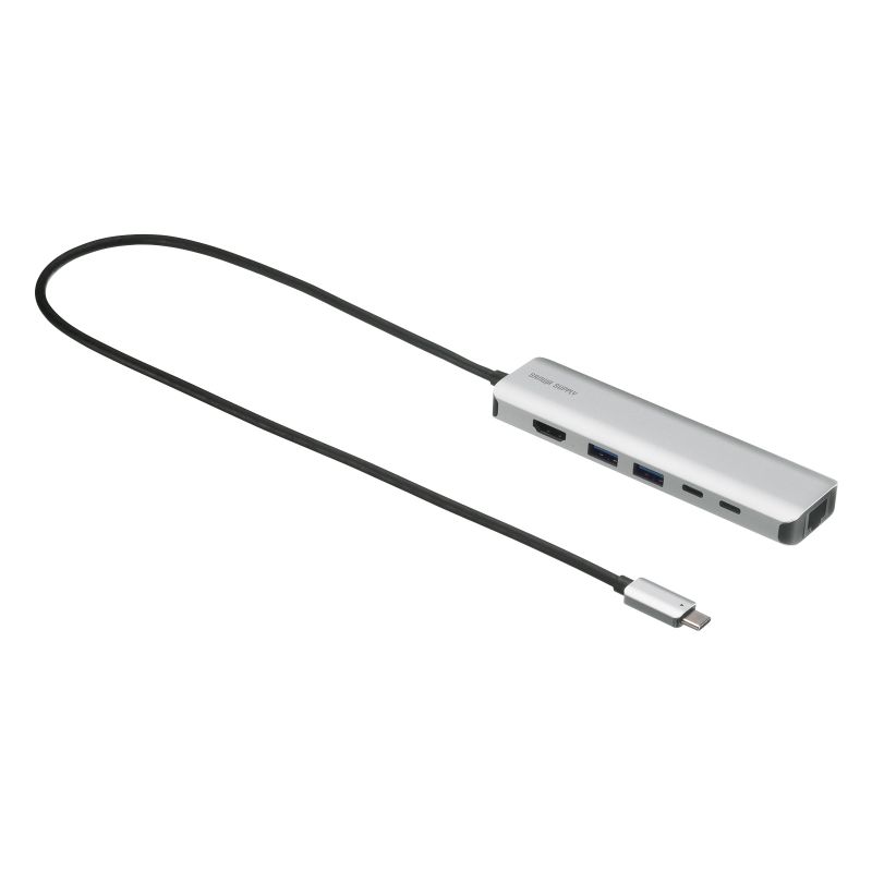 hbLOXe[V Type-C ڑ 6in1 HDMI 1 4K/120Hz 8K/30Hz PD100W X RpNgUSB A 2 LAN LϊA_v^ P[u50cm USB-DKM9S