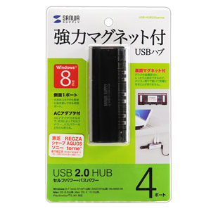 USB2.0ハブ（4ポート・ACアダプタ付・ブラック） USB-HUB225GBK