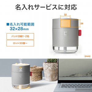 卓上USB加湿器(LEDライト付き) グレー USB-TOY100GY